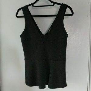 Black Express Peplum Top - M